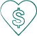 dollar sign with heart icon